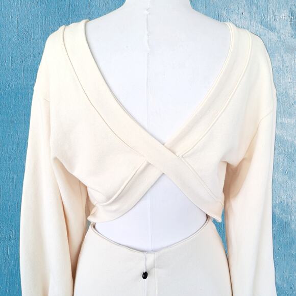 NWT LOVERS & FRIENDS Ada Cutout French Terrry Mini Dress Size Small Ivory - Picture 9 of 14